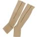 Open Toe Compression Socks for Varicose Veins & Edema | Support Zipper Stockings for Leg Pain Relief & Circulation Aid | Perfect for Dance Workout Running & Yoga - Beige - Buy Online on GoSupps.com
