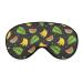 Watermelon Bananas and Palm Sleep Mask Eye Cover for Sleeping Blindfold with Adjustable Strap Blocks Light Night Travel Nap for Men Women