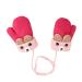 iEasey Cute Bear Baby Toddler Winter Warm Mittens On String Kids Cold Weather Fleece Knit Gloves Ski Snow Insualted Gloves for Baby Girls Boys 0-3 Years Gift Bear-Rose #A Hot Pink