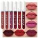 evpct CmaaDu 6Pcs Matte Liquid Lipstick Lipgloss Lip Gloss Stain Makeup Set for Women Deep Dark Red Original 24 Hour Lipstick Long Lasting labiales matte mate larga duracion 24 horas originales A-03 0.08 Fl Oz (Pack of ...