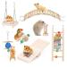 Nobleza 7 pieces hamster toys natural pine wood molar cotton stuff for racing mouse guinea pigs chinchilla rabbits birds
