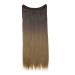 Natural wig piece one piece long straight hair high temperature silk fish line hair extension piece chenghuax (Color : 4T27 Size : 22)