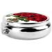 Rose Round Pill Box - 3 Compartment Mini Portable Travel Organizer for Medicine & Vitamins - Black Decorative Pocket Purse Case - Buy Online on GoSupps.com