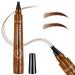 woleeup Magic Microblading Eyebrow Contour Pencil Professional Microblade Eyebrow Pen Accurate Waterproof Eyebrow Pen 4 Tipped Accurate Waterproof with MicroFork Tip Applicator Light Brown01