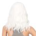 SWACC Short Curly Wavy Bob Wig with Bangs in White - Medium Length Synthetic Hair Wig for Women - Buy Online on GoSupps.com