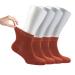 Cosyfeel Women Loose Diabetic Socks | 4-Pack Neuropathy Ankle Socks for Ladies | Super Soft Eco-Friendly Bamboo Material | Durable with Seamless Toe | Multicolour Patterns | 4 Seasons 7-9 1/2 BOMBAY BROWN