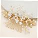FRCOLOR Pearl Hair Comb Bridal Hair Jewellery Golden Hair Clip Golden Hair Clips Golden Hair Clips Gold Hair Clips Tiara Flowers Hair Accessories Rhinestone Comb Wedding Headpiece Accessories - Buy Online on GoSupps.com