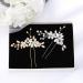 Deladola Silver Flower Wedding Hair Pins with Rhinestones and Pearls - Pack of 2 - Buy Online on GoSupps.com