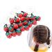 Yuanxue Elastic Hair Ties Set 20Pcs Hair Bands Ropes Cute Cartoon Strawberry Hair Ring Ponytail Holders Hair Accessories for for Little Toddler Girls Baby Kids