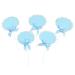 bephible Writable Cupcake Topper 50pcs/set with Ribbon Bowknot Paper Dessert Doughnut Fruit Pie Cheese Birthday Cake Decoration Label Marker Stick Pick Blue