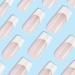 White French Tip Press on Nails Medium Length Nude Pink Glossy Full Cover Acrylic 24PCS Reusable Stick on Nails for Women & Girls - Buy Online on GoSupps.com