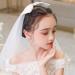 IYOU Communion Headpiece with Veil White Bowknot Hair Clips Flower Girl Birthday Wedding Hair Accessories for Flower Girls - Buy Online on GoSupps.com
