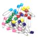 Coolrunner 50 PCS Baby Safety Pins, Assorted Color Plastic Head Diaper Pins, Safety Locking Baby Cloth Diaper Nappy Pins