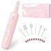 GOGOING Cordless Nail Drill Kit, 15h of Battery Life, Manicure & Pedicure Kit with 3 Speeds, Dual Rotation & 6 Sapphire/Felt Attachments Cherry Blossom Pink
