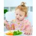 Lictin 3 Pcs Long Sleeve Baby Bibs | Waterproof Bibs for Toddlers 6-24 Months | Adjustable Closure Baby Smock - Purple - Buy Online on GoSupps.com
