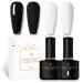 Born Pretty Black White Gel Nail Polish Kit Pure Black White Gel Polish Set LED Nail Polish Gel Kit 2-Pack