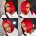 10 HD Transparent Red Bob Lace Front Wig | Pre Plucked & Natural Hairline | 100% Unprocessed Human Virgin Hair | Glueless Red Bob Wig for Black Women - Buy Online on GoSupps.com