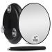 10X Magnifying Mirror 6'' Makeup Mirror with 10X Magnification 10X Magnifying Mirror with Suction Cups Large Makeup Magnifying Mirror Compact Magnified Mirror Round Makeup Magnification & Tweezers Black 10X