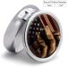 Round American Flag Pill Box with Cowboy Boots - 3 Compartment Metal Organizer | Portable & Decorative Pill Case - Buy Online on GoSupps.com