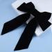 Inilbran Vintage Black Velvet Bow Hair Clip with Long Satin Tail | French Bowknot Barrette for Women - Buy Online on GoSupps.com