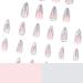 French Tip Press on Nails - Medium pointed tip Press On Nails with Nail Tips Silver Almond Shaped Design press on nails Acrylic False Nails Cute Artificial Nails - Buy Online on GoSupps.com