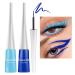 evpct 2Pcs Blue Light Blue Liquid Eyeliner Colorful Set Waterproof Colored Color Eye Liners for Women Stamps Shapes for Eyes delineadores de colores para ojos delineador de ojos contra el agua 03&12 2 Count (Pack of 1) L...