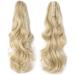 Silk-co 18inch Bleach Blond Long Curly Ponytail Extensions Claw on Synthetic Clip in Hairpiece Pony Tail Extension 18inch (Pack of 1) Bleach Blond - Buy Online on GoSupps.com