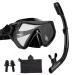 Aqua A Dive Sports Snorkeling Gear Snorkel mask Scuba Set Scuba mask Diving mask Snorkeling Gear Swimming Goggles Snorkeling Set Swim Dive mask BLACK