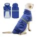 PETCUTE Dog Raincoat Pet Waterproof Coat Rain Jacket for Dogs with Hood and Collar & Harness Hole Storage Bag Adjustable Dog Raincoat Jacket with Reflective Strip for Medium Large Dog 3XL Dark Blue