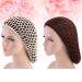 Minkissy 2 Pieces Sleeping Hair Nets - Crochet Long Hair Snood Turban for Women & Girls | Beige & Coffee - Buy Online on GoSupps.com