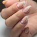 Pink Press on Nails Short Almond Fake Nails White Heart False Nails with Design Full Cover Glossy Acrylic Nails Gold Glitter Waves Artificial Nails Cute Heart Nails for Women and Girls Manicure 24Pcs C5