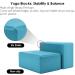 REEHUT Yoga Block 2 Pack & Metal D Ring Yoga Strap 1 Pack Combo Set - High Density EVA Foam Support Block & 8FT Stretching Belt for General Fitness - Black/Cyan - Buy Online on GoSupps.com