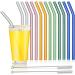 Ducahye Reusable Glass Straws Bent Glass Drinking Straws with 2 Cleaning Brushes Straws for Smoothies (Multicolor 12 Pack) - Buy Online on GoSupps.com