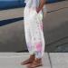 Lovely Nursling Linen Pants for Women - Straight Leg Long Lounge Pant with Pocket | Comfy Casual Loose Trousers - Pink Medium - Buy Online on GoSupps.com