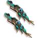 Blue Peacock Style 2PCS Hair Clips Set - Retro Vintage Hairpins for Women and Girls | Headwear Styling Tools and Accessories - Buy Online on GoSupps.com