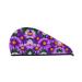 Purple Daisy Coral Velvet Dry Hair Cap Perfect for Home Travel Pool Parties Beaches Baths and More