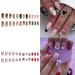Christmas Press on Nails Almond Square Glues on Nails Full Cover Fake Nails Acrylic False Nails for Women Nail Designs - Buy Online on GoSupps.com
