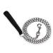 Petom dog leash strong metal chain line practice lines with PU leather and padded nylon handle training lines for small medium and large dogs (m: 0.3cm*120cm) silver width: 0.3 cm Length: 120 cm