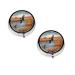 (Hunting Flying Wild Duck) Round Pill Box 3 Compartment Pill Box Mini Decorative Pocket Purse Portable Travel Medicine Tablet Vitamin Holder Organizer Pill Case