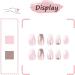 24Pcs Short Coffin French False Press On Nails with Rhinestones Gradient - Nude Pink Stick on Nails for Women - Removable Glue-on Acrylic Fake Nails - Buy Online on GoSupps.com