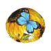 Sunflowers Blue Butterflies Shower Cap for Women Double Waterproof Layers Bathing Shower Hat Large Designed for all Hair One Size Sunflowers Blue Butterflies