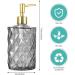 HOHAOO Versatile Glass Soap 14 Oz Dripless Pump Bottle Refillable Liquid Hand Jar Dispenser for Bathroom Countertop Kitchen Laundry Room(2 Pack Grey-Diamond Streak Diamond Streak Grey - Buy Online on GoSupps.com