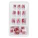 Art nails nofaner 24 pieces press on nails angular short full cover glue on nails artificial nail tip manicure tool nail decoration fake nails for women and girls