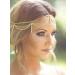 Catery Gold Hair Chain Jewelry Bride Wdedding Headbands Tassels Boho Headpiece Head Chain Rhinestones Hair Jewelry Spring Summer Christmas Head Chain for Women and Girls