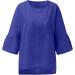 Dark Blue Oversized Cotton Linen Summer Shirt for Women | Half Sleeve | Crewneck Tunic Top | Loose Fit - Buy Online on GoSupps.com