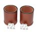 RERIVER Leather Dice Cup Set Felt Lining Quiet Shaker with 5 Dot Dices for Farkle Yahtzee Games, 2 Pack (Brown) Darkbrown