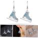 Winter Skates Earrings for Women - Stahad 1 Pair Trailer Pattern Rhinestones & Synthetic Leather - Unique Winter Wedding Jewelry - Buy Online on GoSupps.com