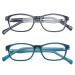 ALWAYSUV 2 Pack Boys Girls Blue Light Blocking Glasses Square Eyeglasses Anti Blue Ray Computer Game Glasses for Kids (Blue+Black)