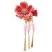 Solustre Japanese hair accessories torture hair clip Japanese hair clip kimono hairpins hair clip tassel kimono hair accessible for outdoor m (Red) Geisha hair jewelry Chinese hairpins size 1 as shown