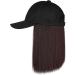 Adjustable Baseball Cap with Attached Long Straight Hair Wig | Women's Vintage Snapback Hat - Buy Online on GoSupps.com
